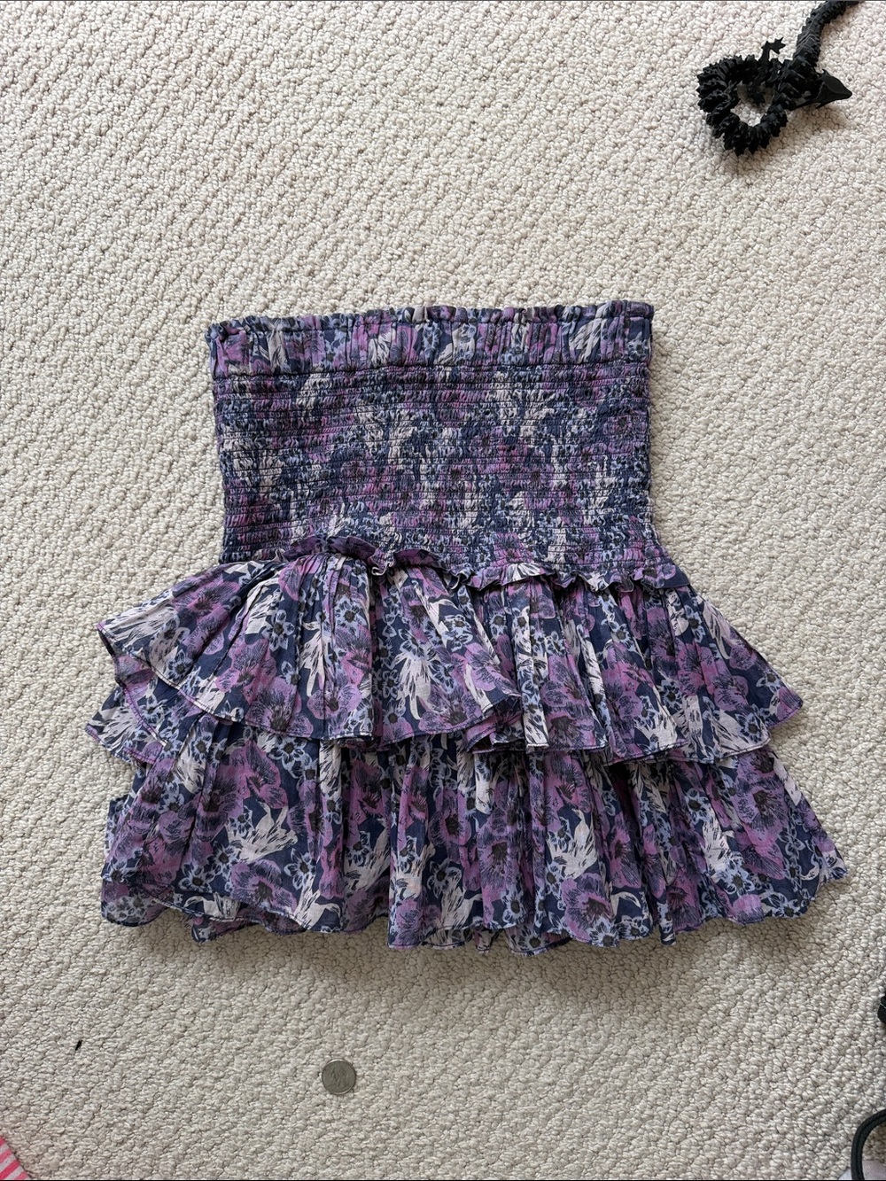Isabel marant etoile purple floral flowy skirt sz 36